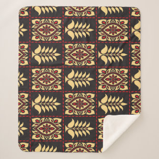 Tribal Floral: Vintage Pattern Elegance Sherpa Blanket