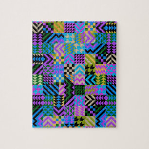 Tribal Folk Art - Blue Jigsaw Puzzle