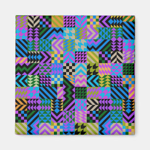 Tribal Folk Art - Blue Magnet