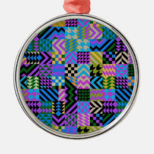 Tribal Folk Art - Blue Metal Tree Decoration