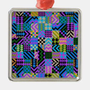 Tribal Folk Art - Blue Metal Tree Decoration
