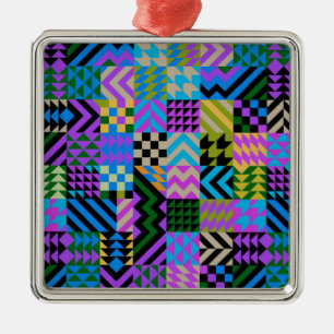 Tribal Folk Art - Blue Metal Tree Decoration