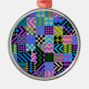 Tribal Folk Art - Blue Metal Tree Decoration