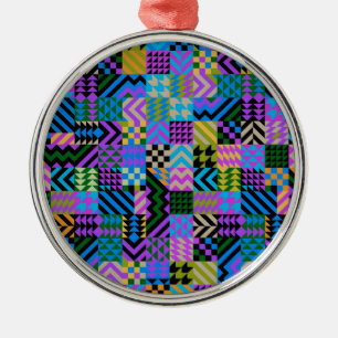 Tribal Folk Art - Blue Metal Tree Decoration
