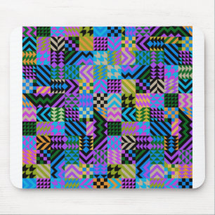Tribal Folk Art - Blue Mouse Mat