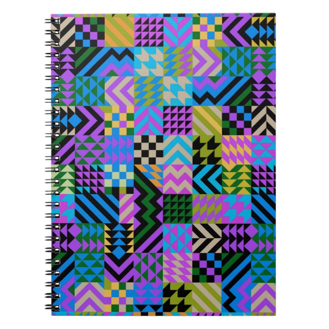 Tribal Folk Art - Blue Notebook (Front)