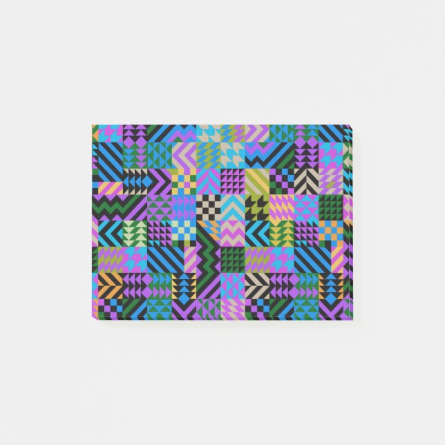 Tribal Folk Art - Blue Post-it Notes (Front)