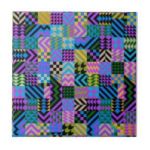 Tribal Folk Art - Blue Tile