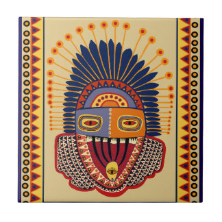 Tribal Folk Art Shaman Tile