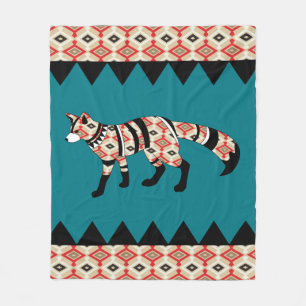 Tribal Fox Fleece Blanket