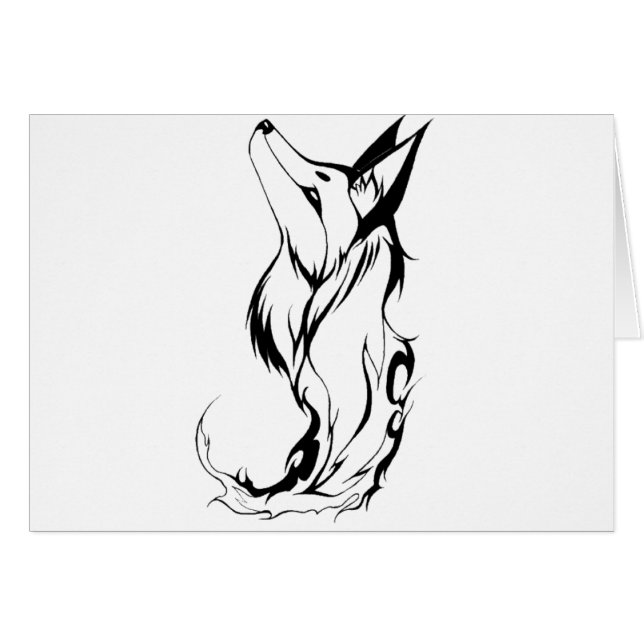 Tribal Fox Tattoo Design (Front Horizontal)