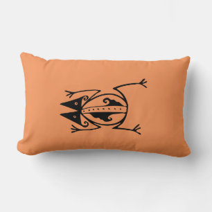 Tribal frog ancient animal tribal art lumbar cushion