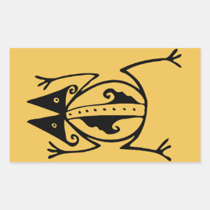 Tribal frog ancient animal tribal art rectangular sticker