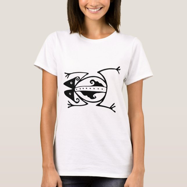 Tribal frog ancient animal tribal art T-Shirt (Front)