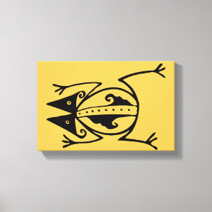 Tribal Frog ancient aztec tribal art Canvas Print