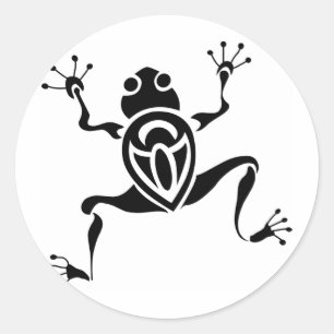 Tribal Frog Tattoo Classic Round Sticker