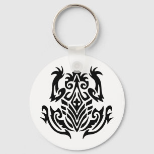 Tribal Frog Tattoo Key Ring