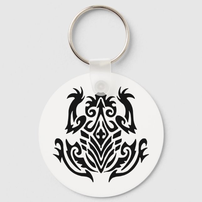 Tribal Frog Tattoo Key Ring (Front)