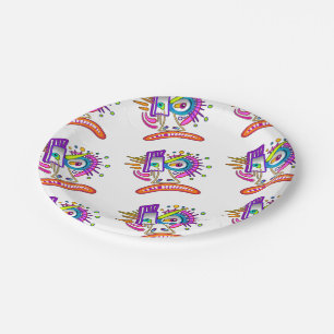 TRIBAL FROWNIE EMOJI MEEMOGIE PAPER PLATE