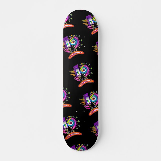 TRIBAL FROWNIE EMOJI MEEMOGIE SKATEBOARD (Front)