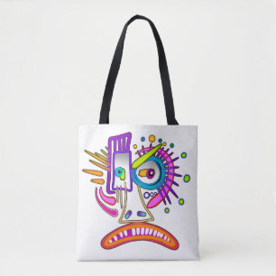 TRIBAL FROWNIE EMOJI MEEMOGIE TOTE BAG
