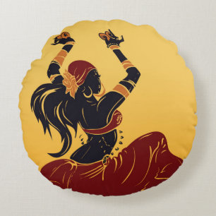 tribal fusion gitan belly dancer round cushion
