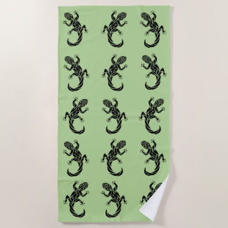 Tribal Gecko Beach Towel