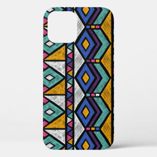 Tribal Geometric Aztec: Colourful Vintage Pattern iPhone 12 Case