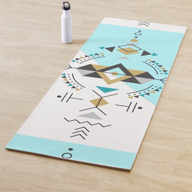 Tribal geometric design yoga mat (In Situ)