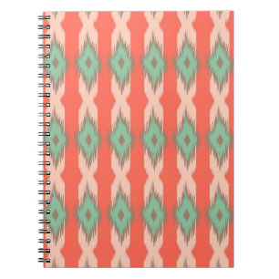 Tribal geometric diamond stripes Aztec pattern Notebook