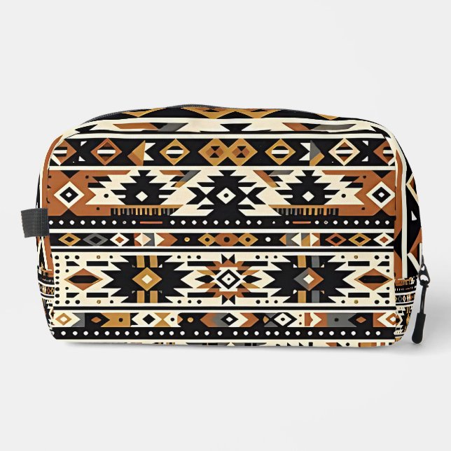 Tribal Geometric Earth-Tone  Dopp Kit (Front)