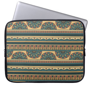 Tribal Geometric Ethnic Vintage Background Laptop Sleeve
