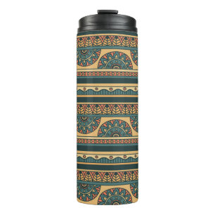 Tribal Geometric Ethnic Vintage Background Thermal Tumbler