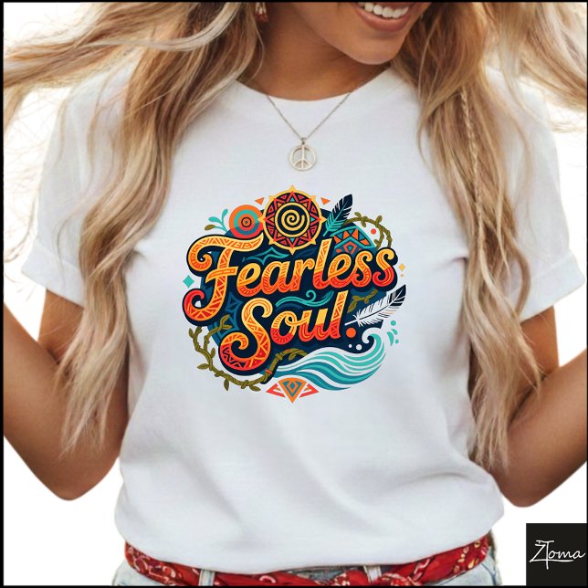 Tribal Geometric Fearless Soul Fire Water T-Shirt (Creator Uploaded)