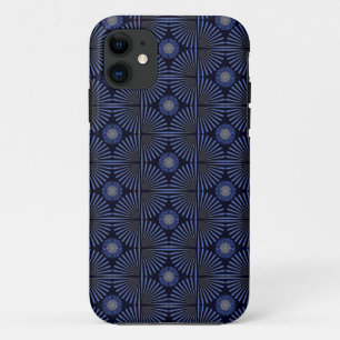 Tribal Geometric grey & blue iPhone 11 Case