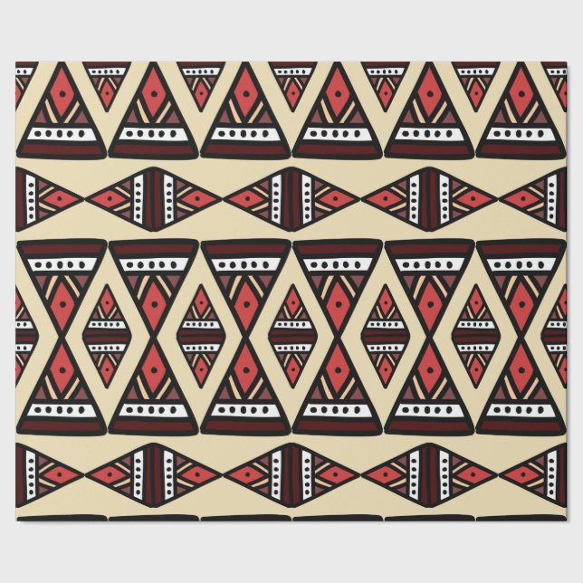 Tribal Geometric Hand-drawn design Wrapping Paper (Seam)