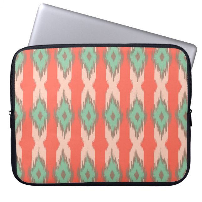 Tribal geometric ikat girly abstract Aztec pattern Laptop Sleeve (Front)