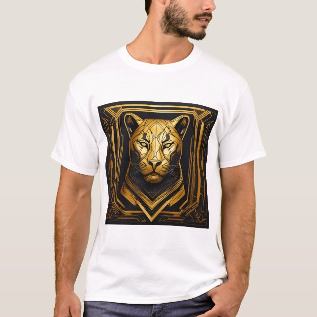 Tribal Geometric Lion T-Shirt Design (Front)