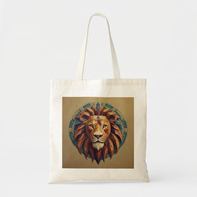 Tribal Geometric Lion  Tote Bag (Front)