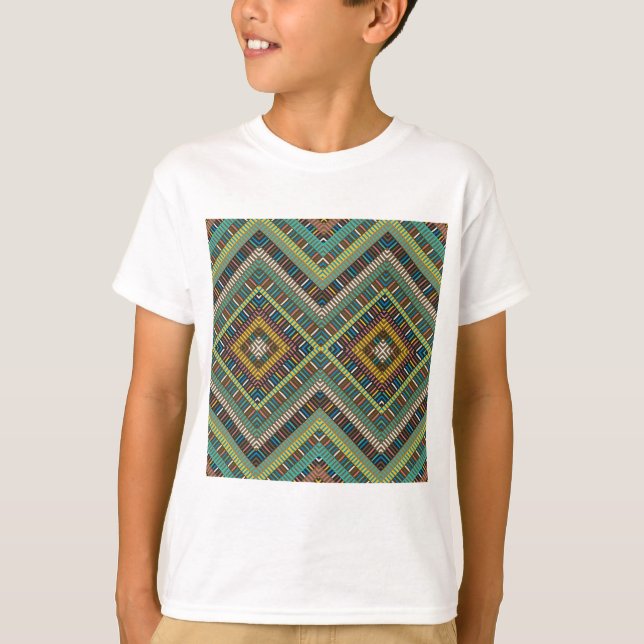 Tribal Geometric Pattern Boho Ethnic Aztec  T-Shirt (Front)