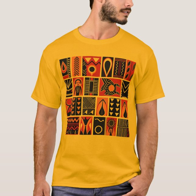 Tribal Geometric Pattern T-Shirt (Front)
