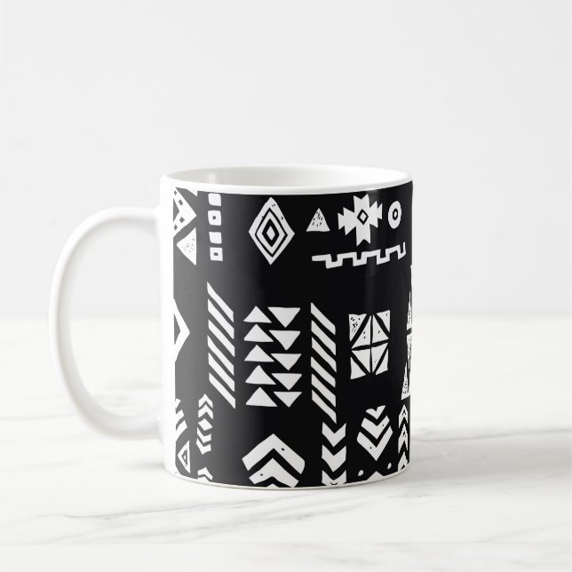 Tribal geometric: stylish seamless background. coffee mug (Left)