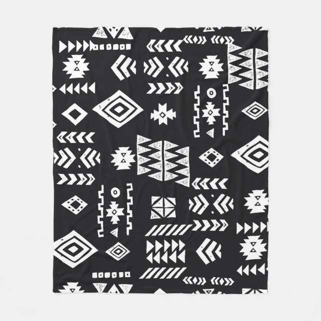 Tribal geometric: stylish seamless background. fleece blanket (Front)
