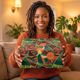 Tribal Geometric Sunburst African American Gifts Wrapping Paper