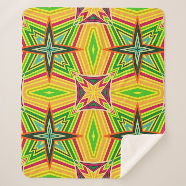 Tribal geometric vintage pattern. Seamless ethnic  Sherpa Blanket (Front)
