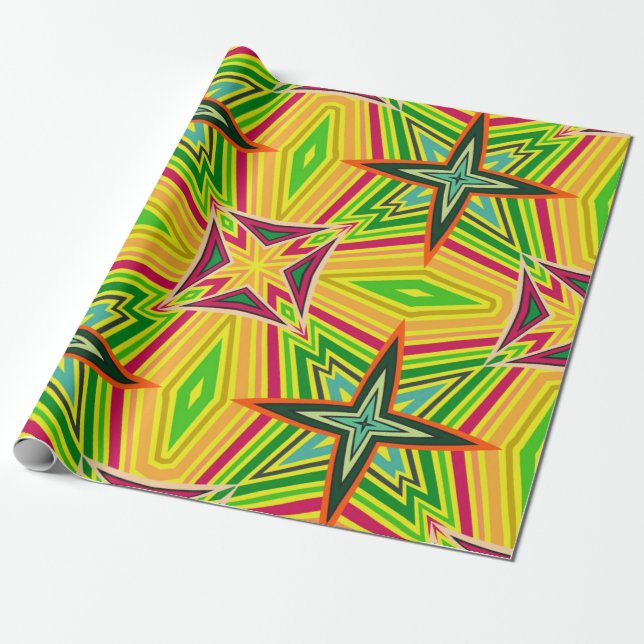 Tribal geometric vintage pattern. Seamless ethnic  Wrapping Paper (Unrolled)