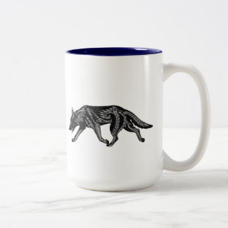 Tribal German Shepherds Two-Tone Coffee Mug