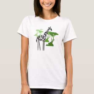 Tribal Giraffe - Green T-Shirt