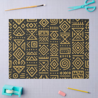 Tribal Gold Geometric Tissue Paper
