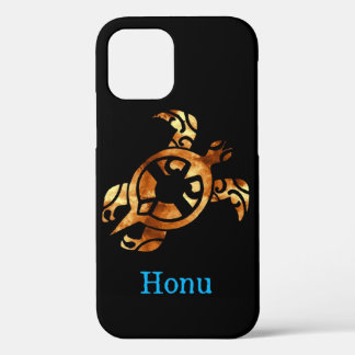 Tribal Gold Hawaiian Sea Turtle on Black Case-Mate iPhone 12 Case